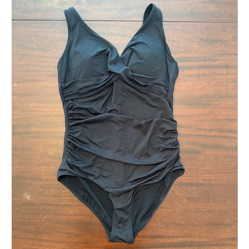 Sea Level NWT ($115) | black Cross Front One Piece Swimsuit bathing suit | US 10
